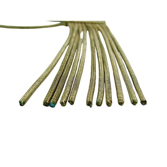 Tassel Fringe Waterfall Pendant Necklace 20" Gold Plated Minimalist - Picture 7 of 10